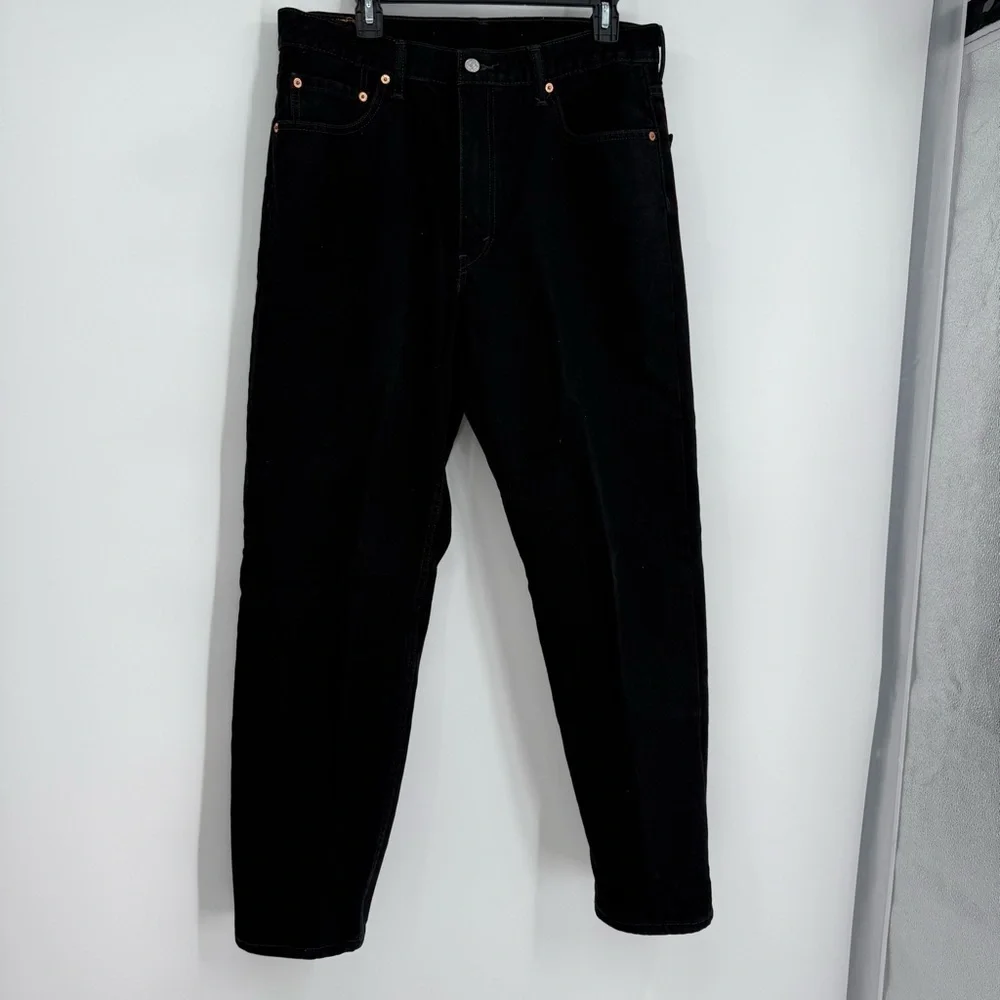 Levi's 550 Relaxed Fit Straight Black Denim Jeans Men Size 36x32 Style S40196